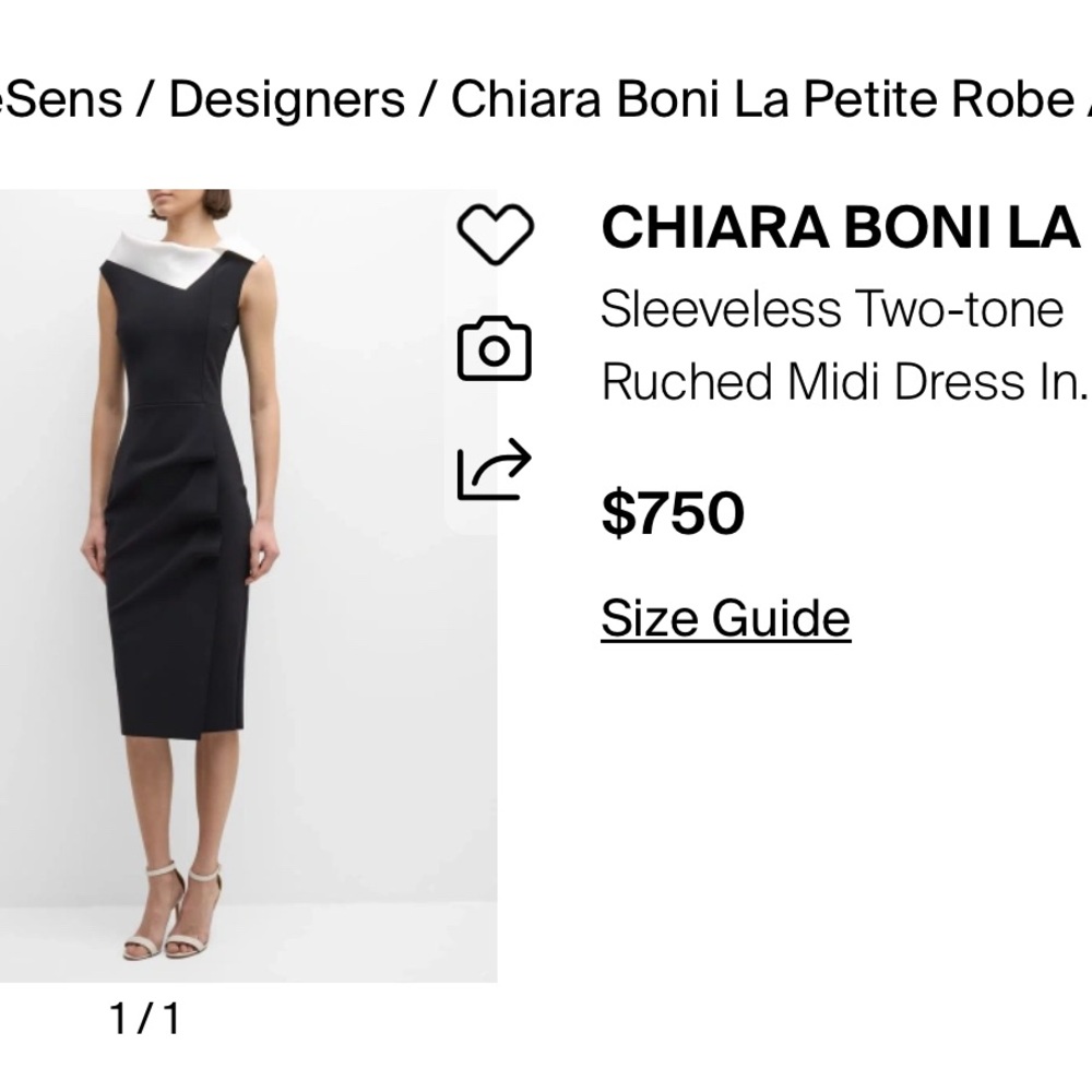 Chiara Boni Black and White Two-Tone Midi Dress